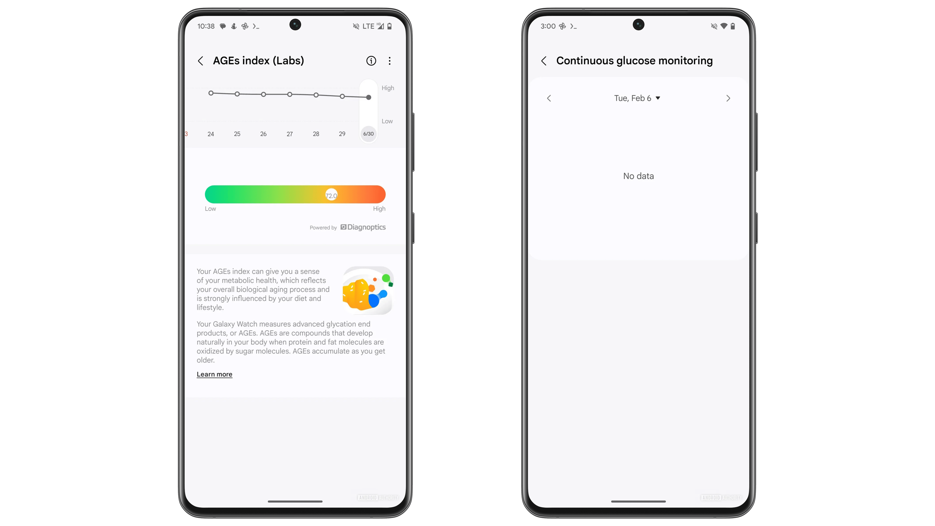 Samsung Galaxy Watch new AGE index in the Samsung Health app Samsung Galaxy Watch new AGE index in the Samsung Health app