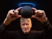 Amazon Echo Dot 5th gen picture for nextpit review with a blue halo