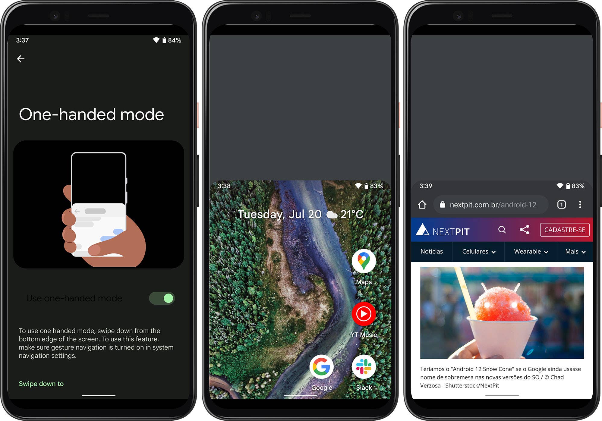 Android 12 one hand mode