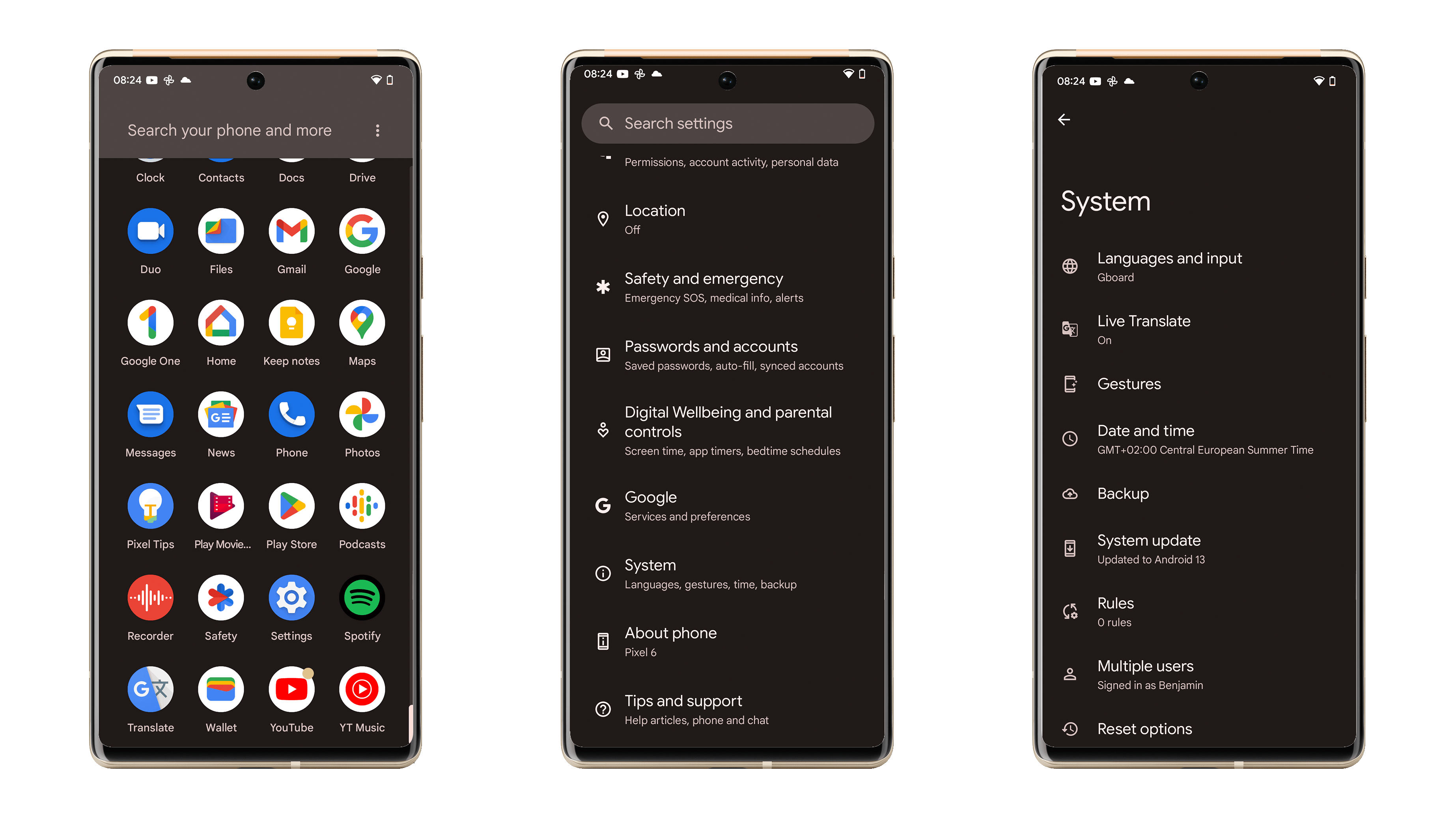Um die Sprache zu ändern, müsst Ihr erst einmal wie gewohnt die Spracheinstellungen in Android ansteuern. Ein Screenshot, der den Weg zu den Spracheinstellungen in Android 13 zeigt.