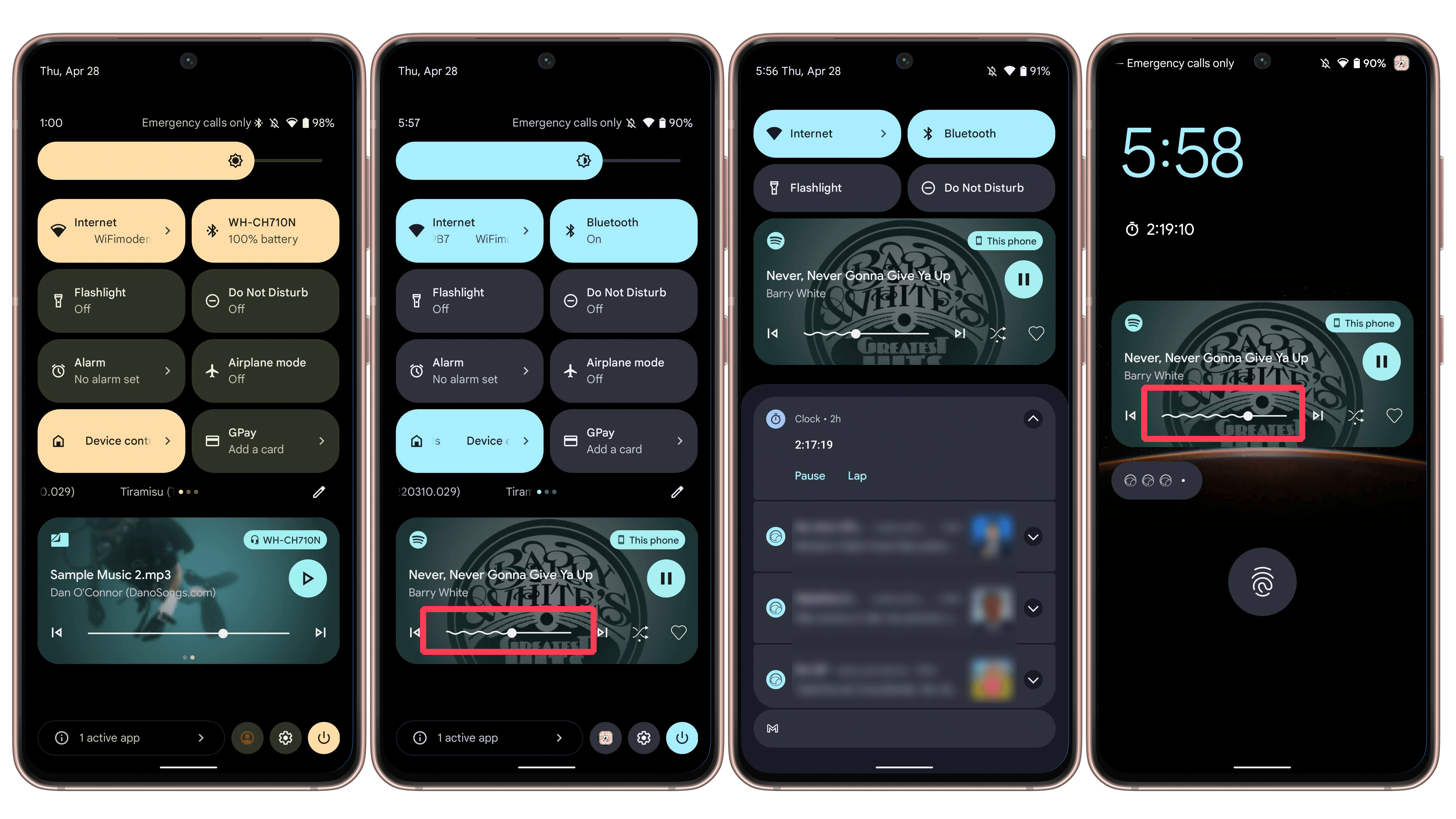 Android 13 overview media notification