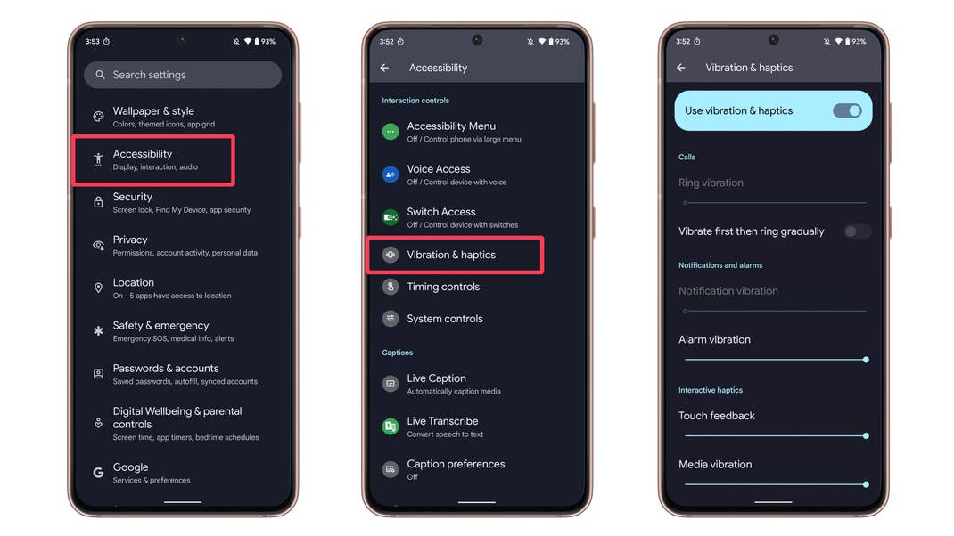 Android 13 overview vibration haptics