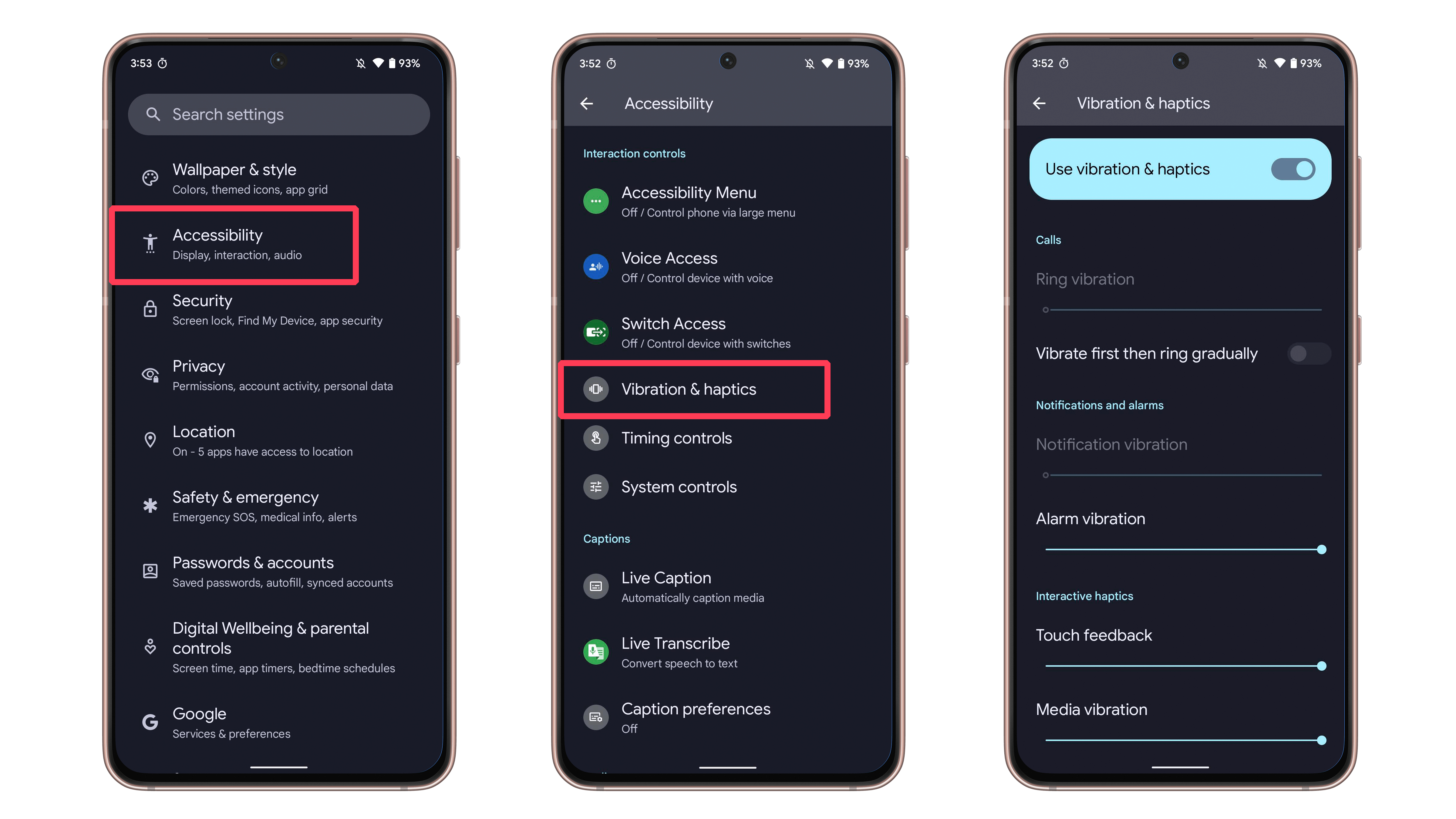 Android 13 overview vibration haptics