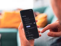 Smartphone showing the backup settings