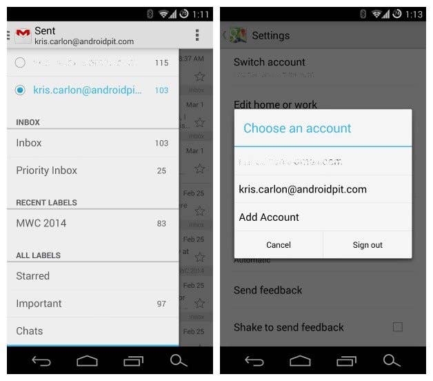 AndroidPIT Google account settings