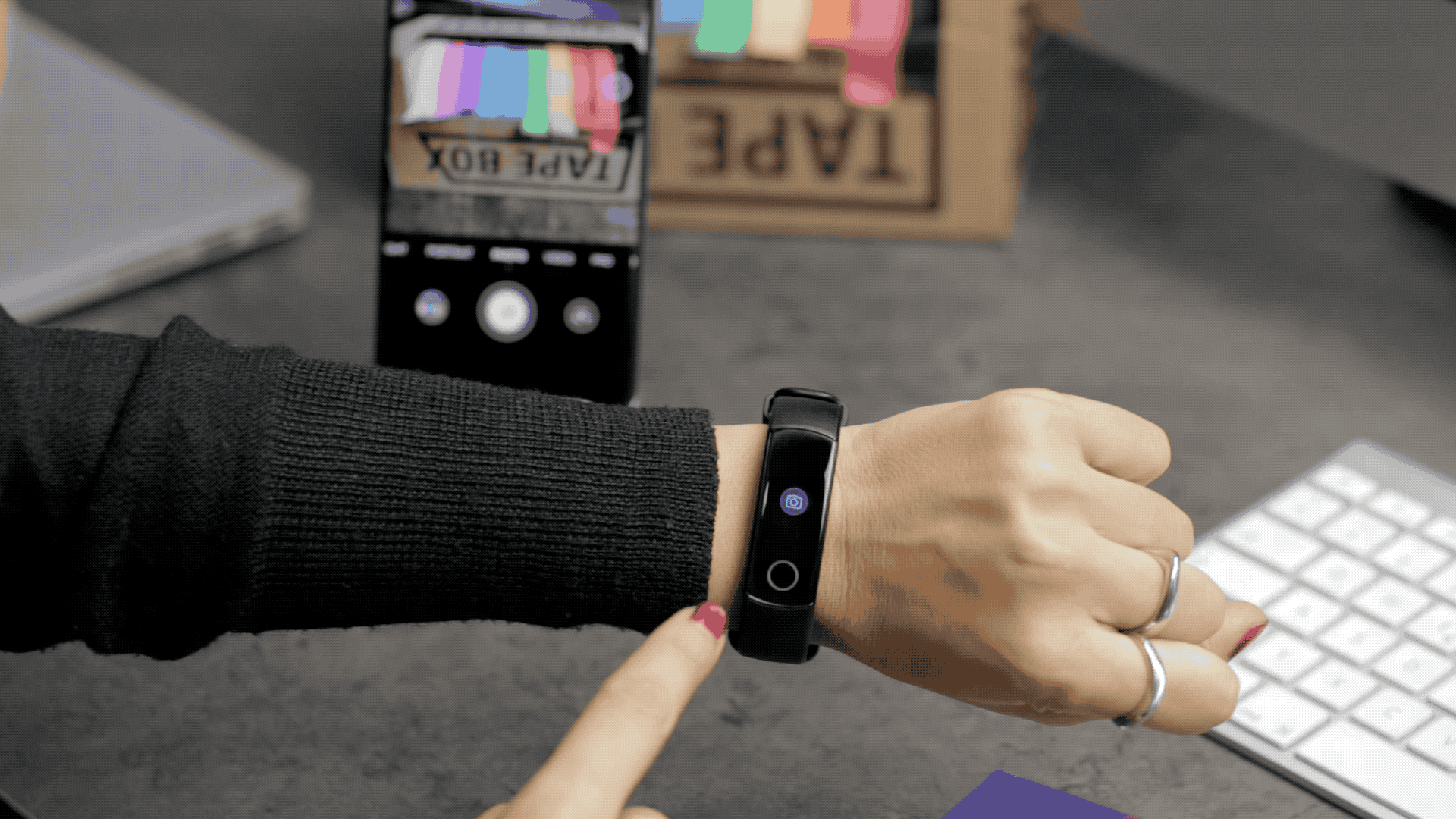 AndroidPIT honor band 5 remote shutter