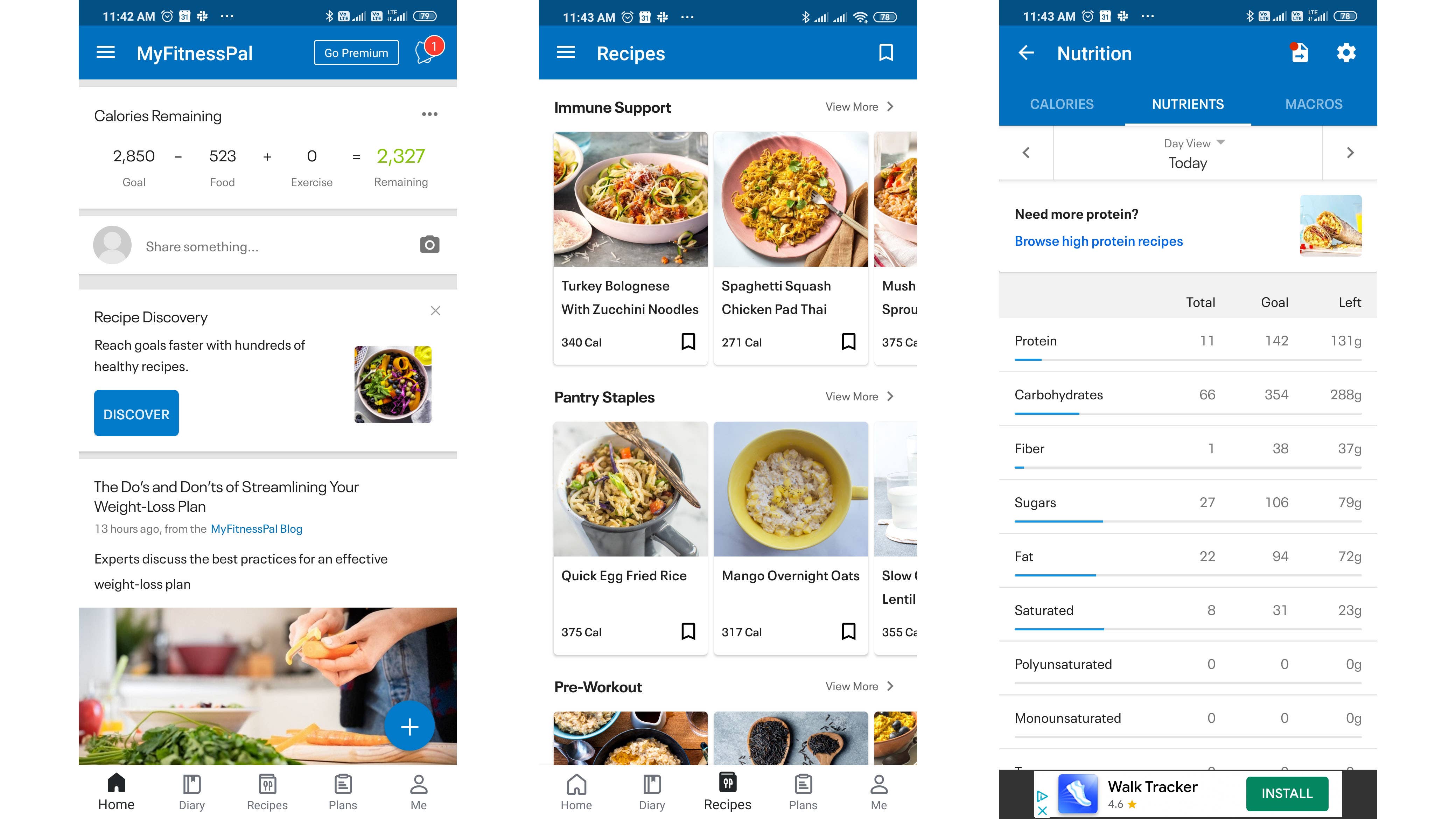 AndroidPIT myfitnesspal screenshots