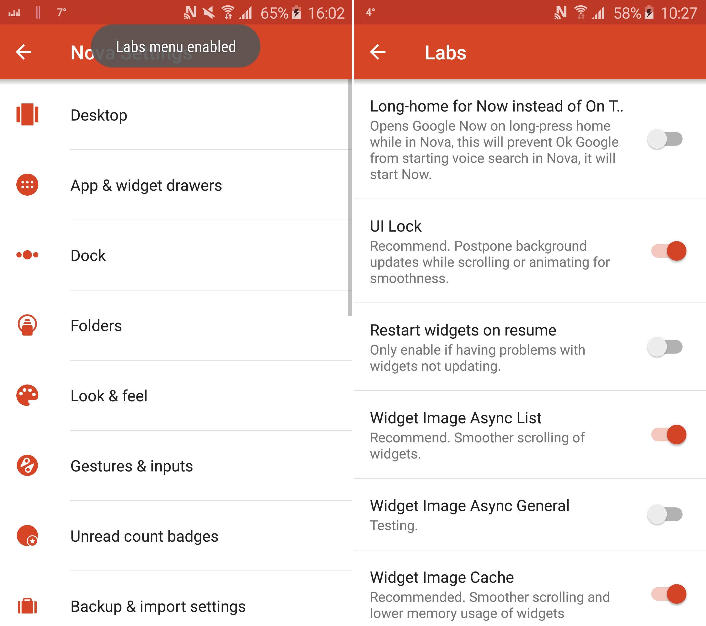 AndroidPIT nova launcher tips and tricks labs menu
