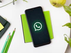 Whatsapp logo on a mobile phone