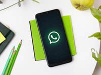 Whatsapp logo on a mobile phone