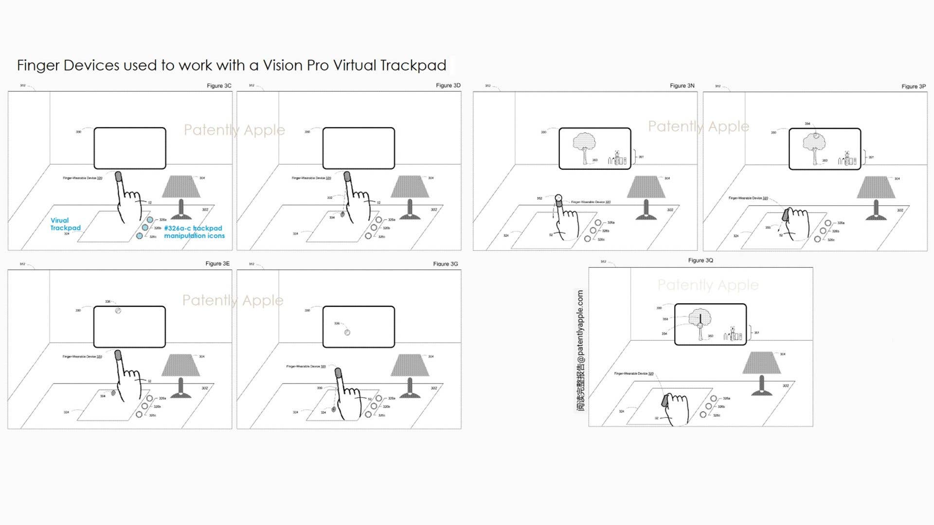 A new patent relating to a virtual trackpad and finger device paired to Apple Vision Pro headset