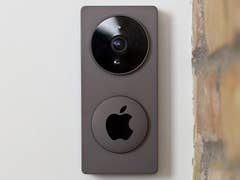 Amazon's Ring video doorbell edited with an Apple Logo