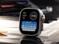 Apple Watch Ultra highlighting the widgets on display