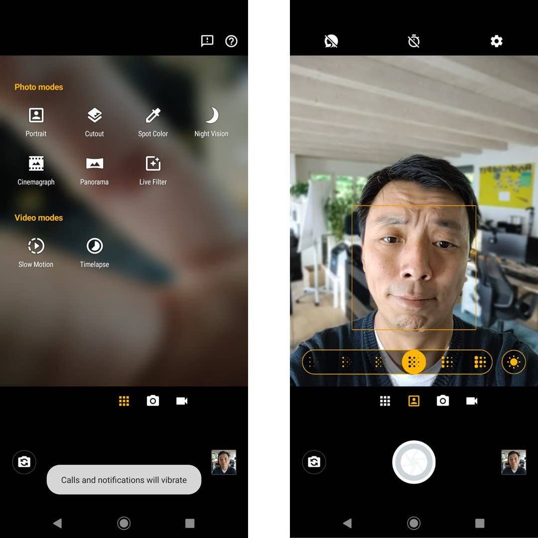 Camera UI Moto One Zoom