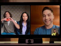 Images from Apple's event showing how to connect FaceTime on iPhone to your Apple TV