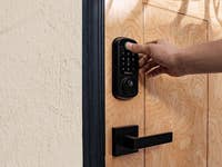 Deslock B200 is IP54 certified Desloc B200 smart lock with AI fingerprint scanner