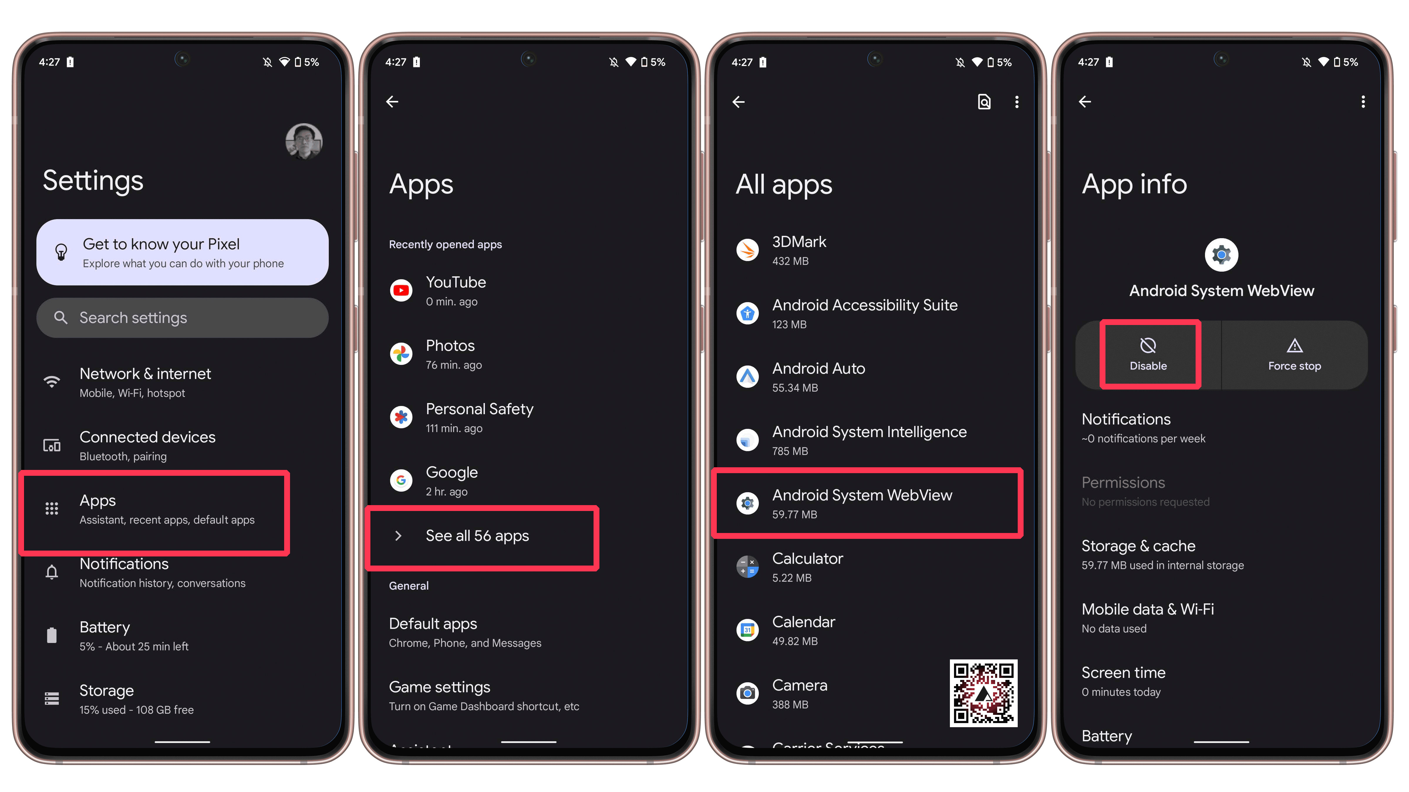 Disable Android WebView EN