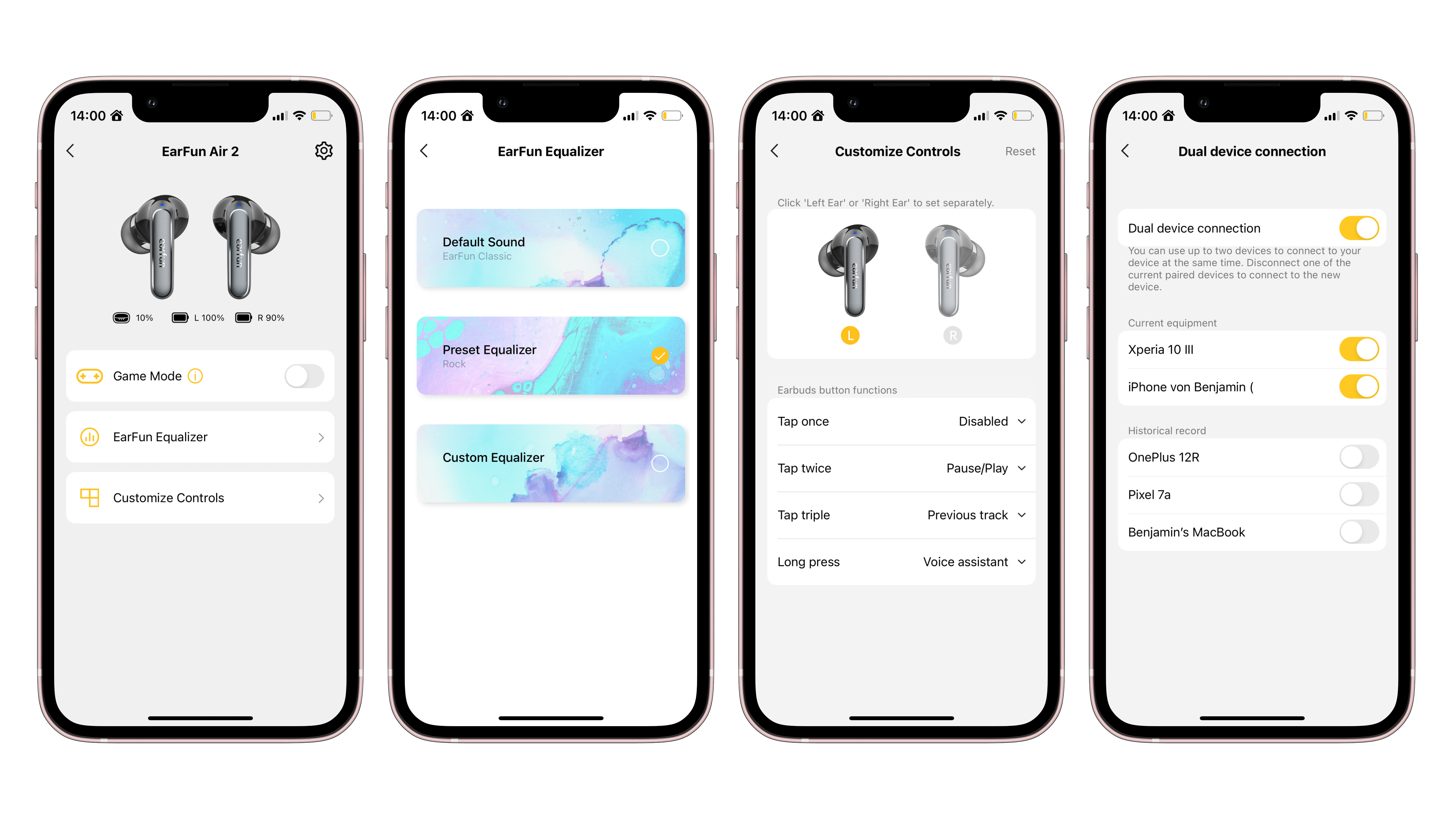 The EarFun app is comprehensive and deeply-layered.