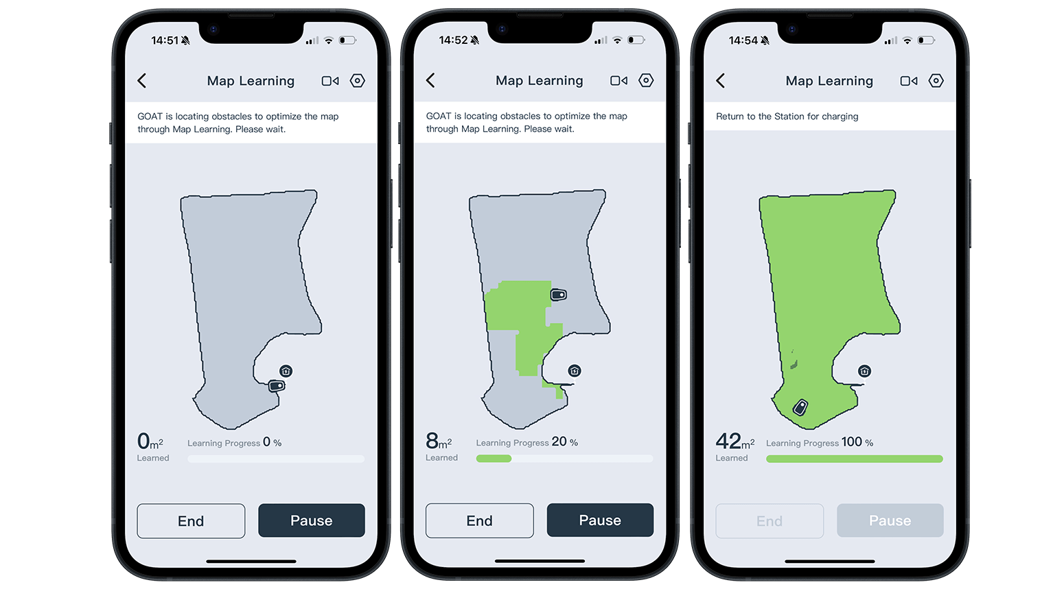 Mapping the area you want to mow does not take too long.