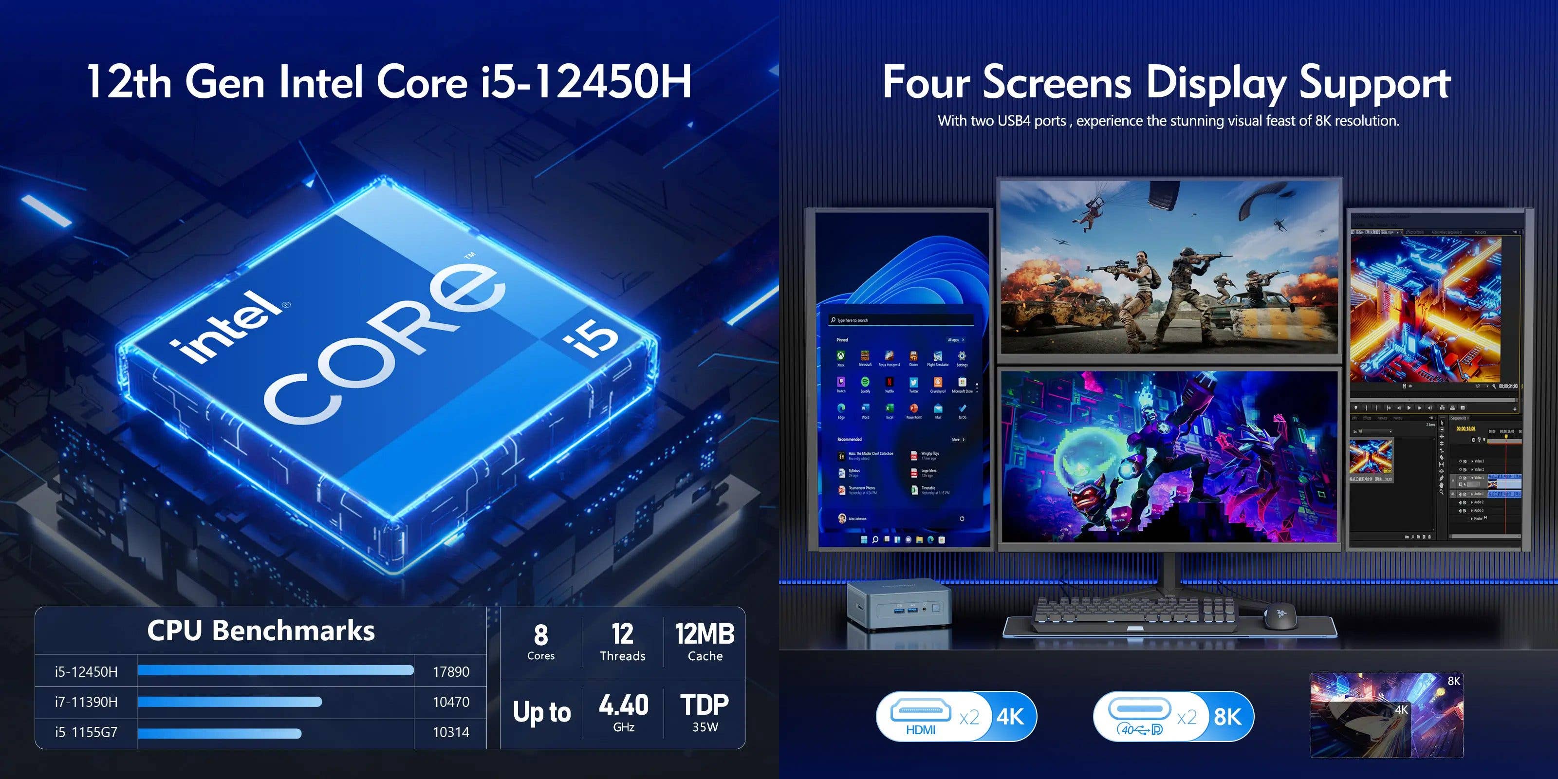 Geekom Mini IT12 specifications infographic