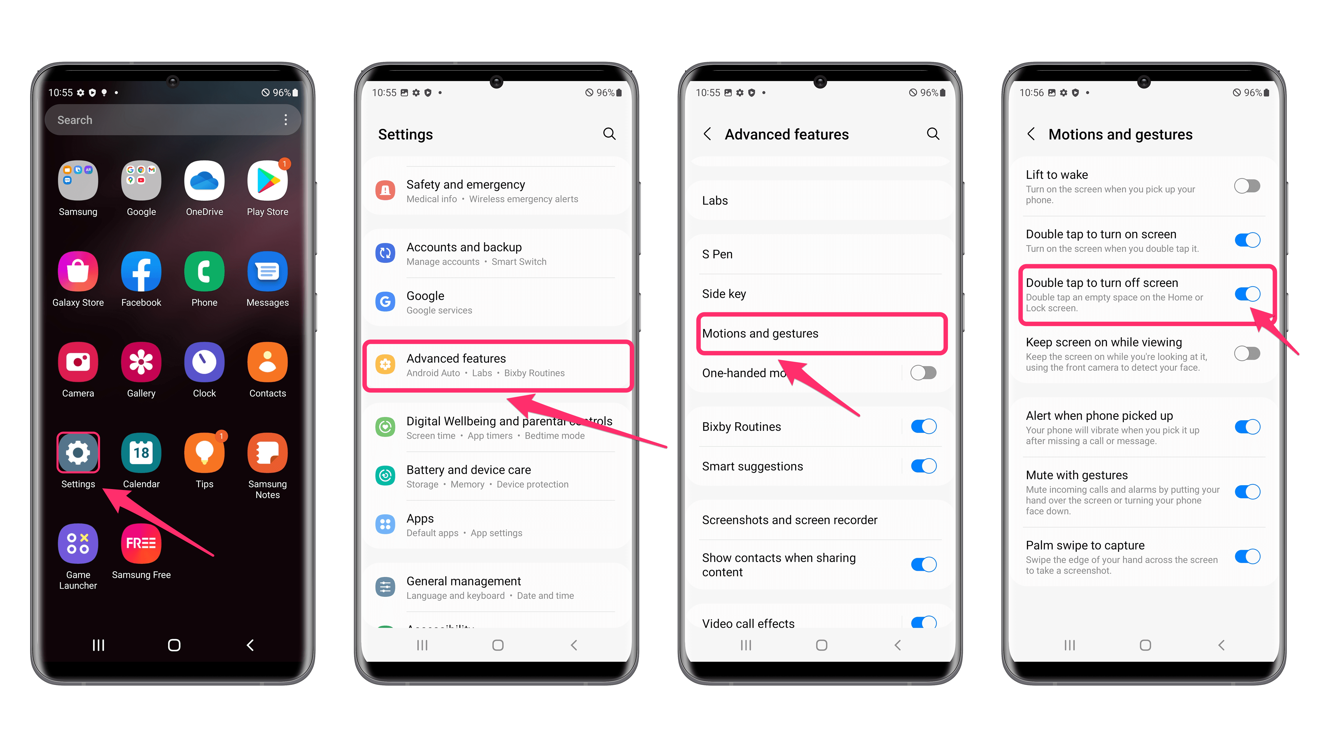 This feature also exists at Samsung and it is activated by default in One UI 4 Screenshots Samsung One UI 4 feature double tap to turn off screen