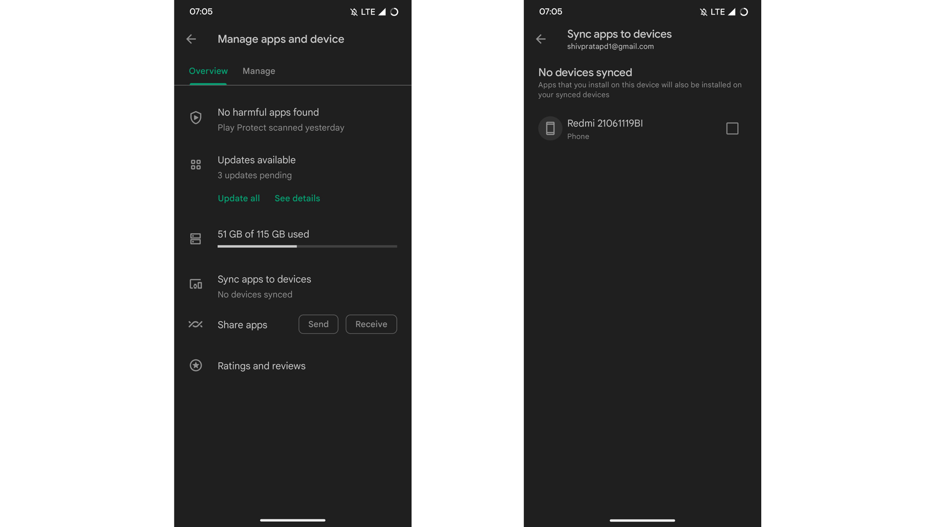 Google Apps Sync for Android via Play Store
