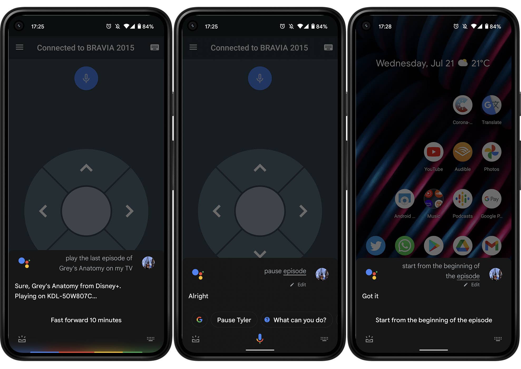 Google Assistant TV voice commands