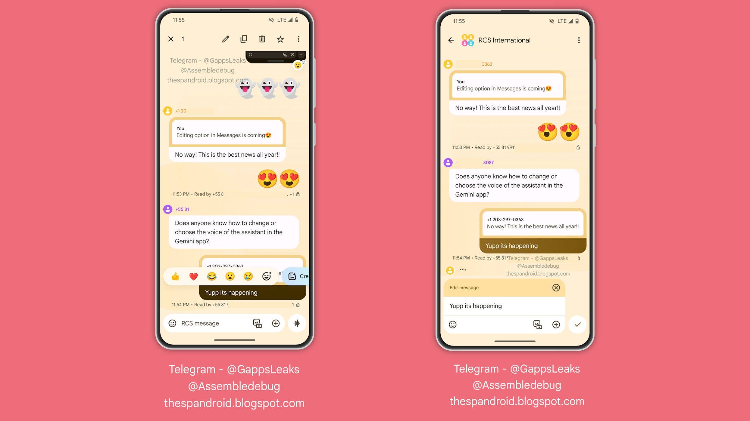Google Message's new Editing feature