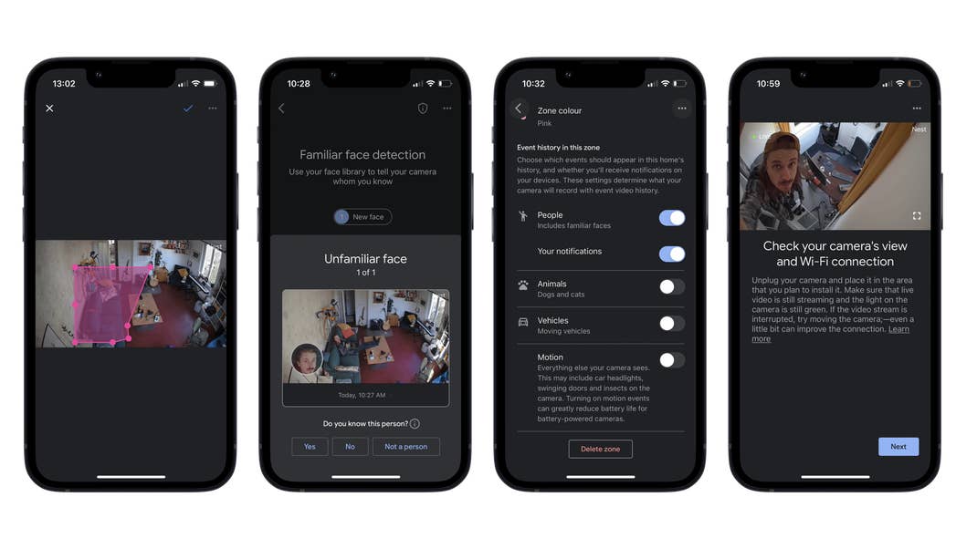 Die Home-App von Google wird zur Steuerzentrale der Nest Cam. Google Nest Cam Screenshot Home-App