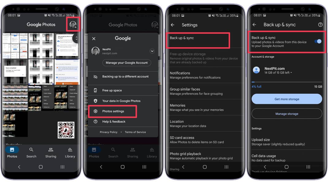 Google Photos Back up Sync