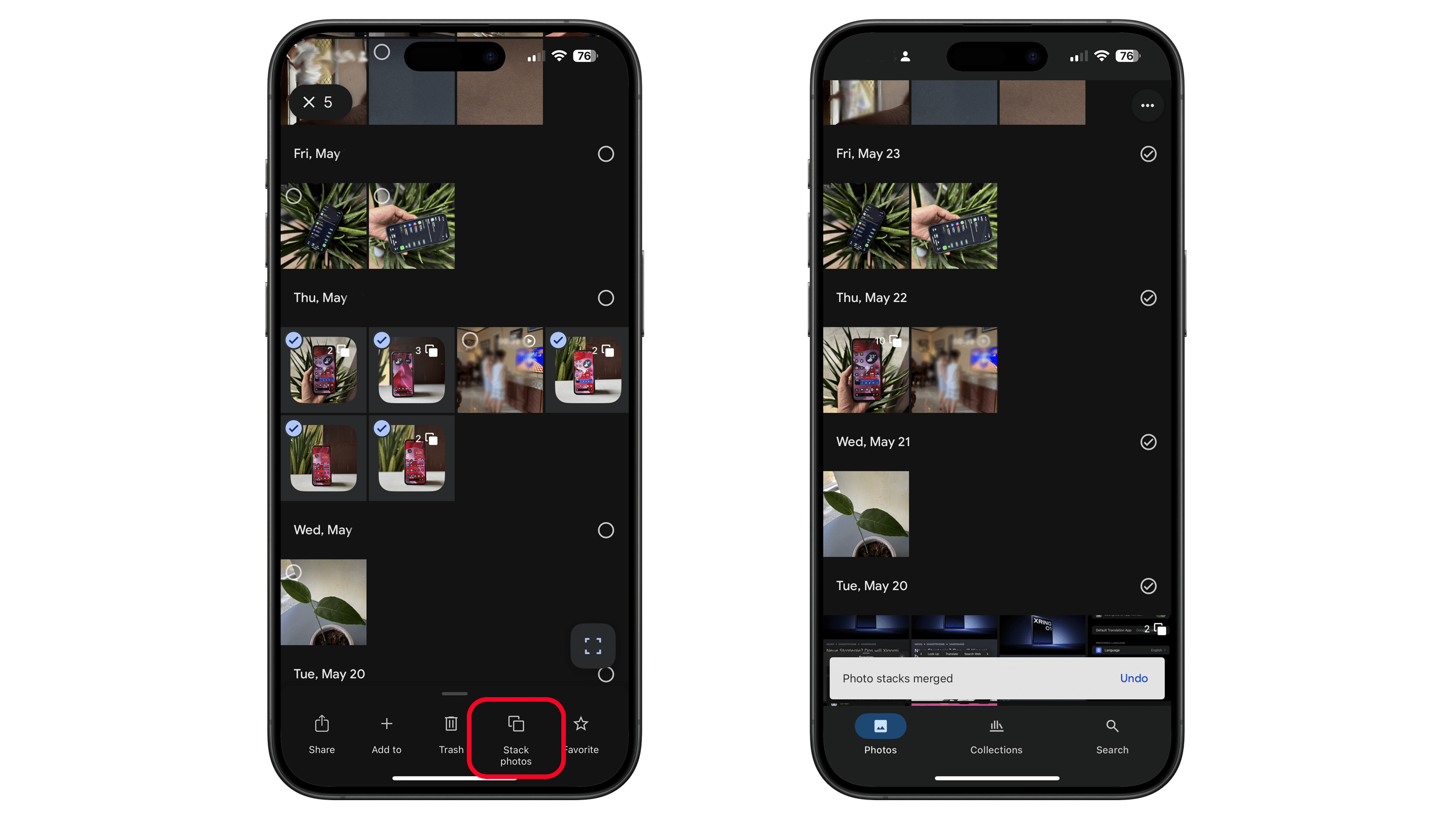 Google Photos gain manual photo stacking feature