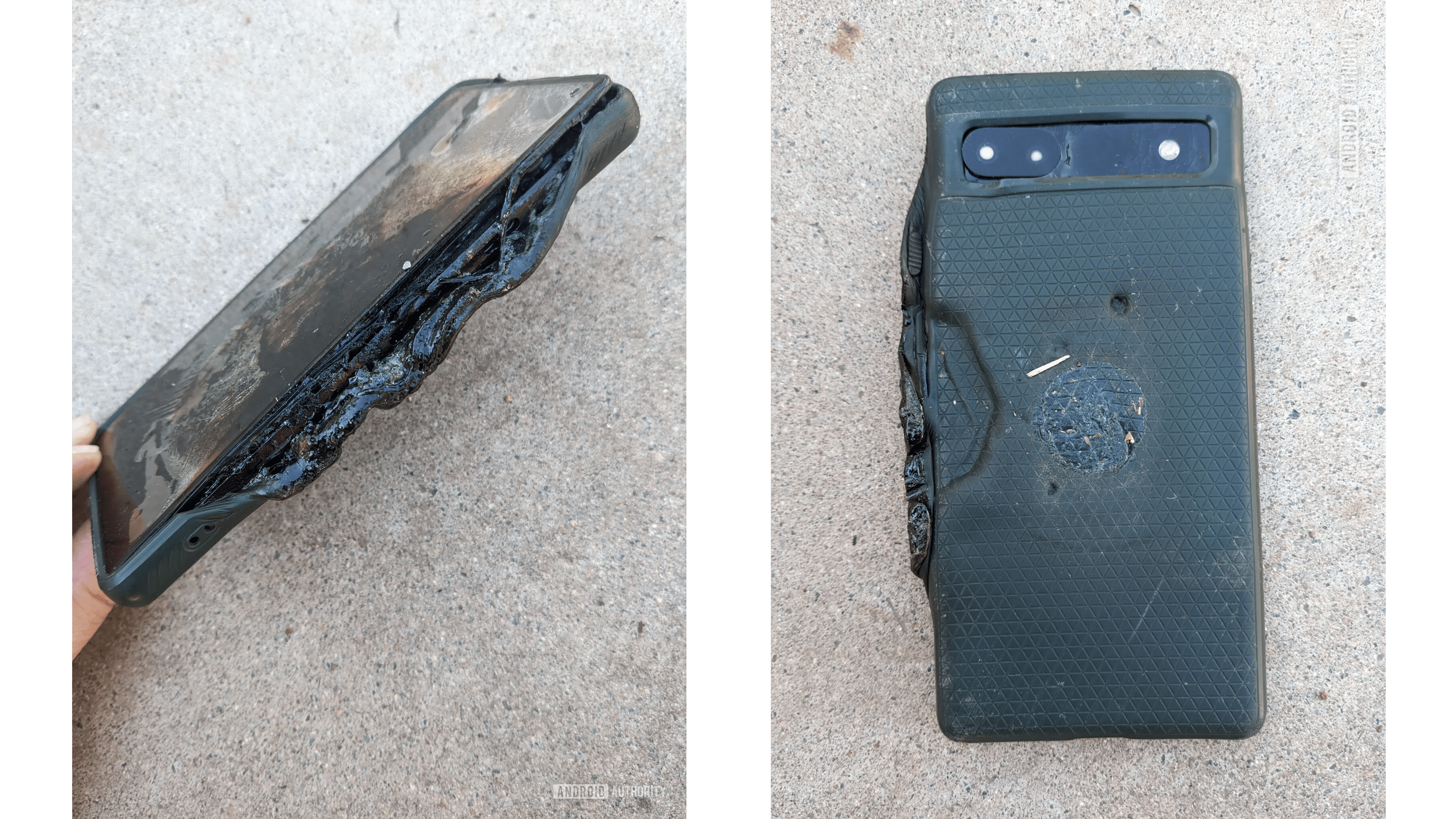 Google's Pixel 6a melted and burned.