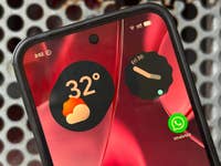 Google's Pixel 9 Pro XL with widgets and WhatsApp app icon.