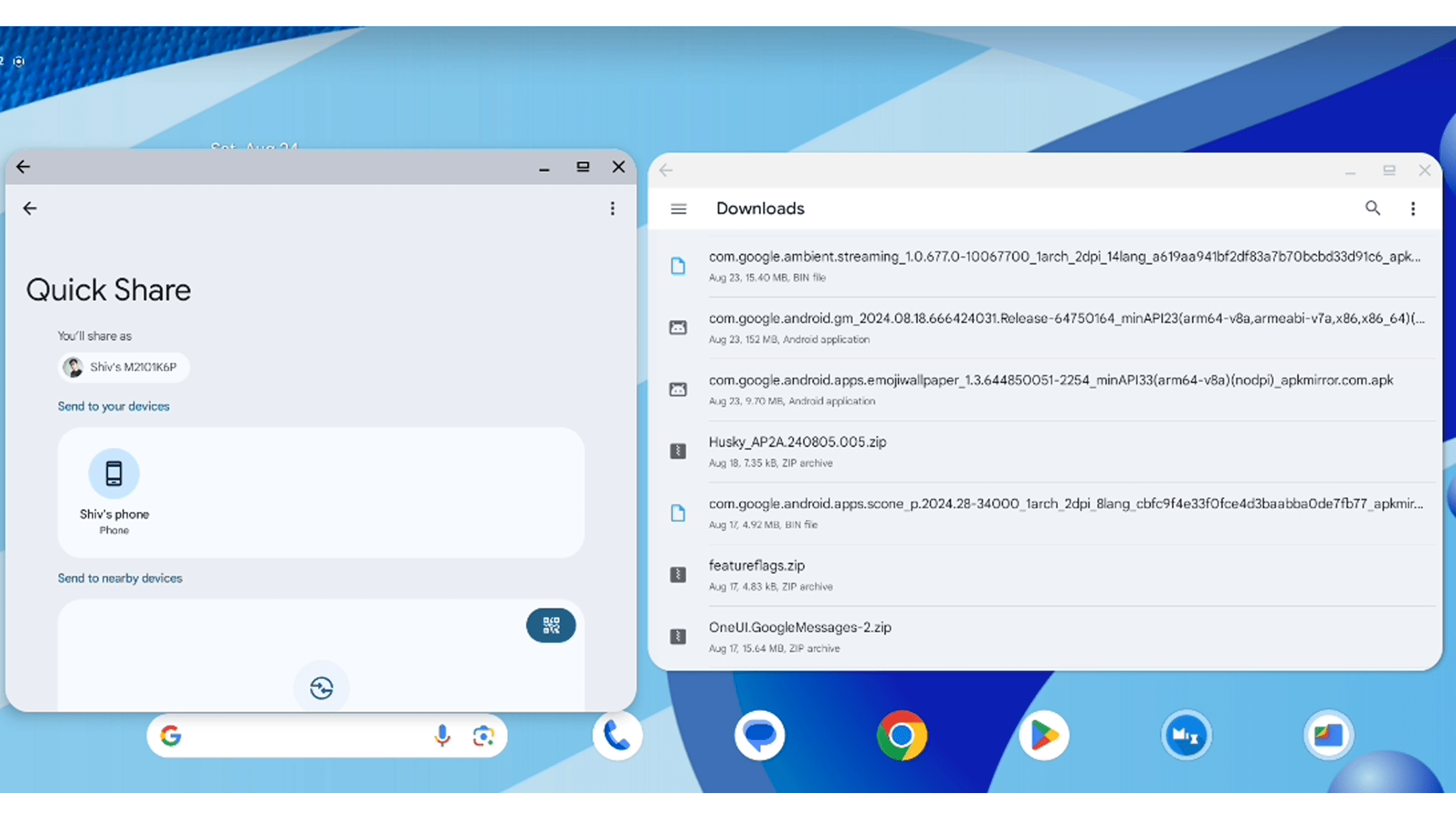 New Android Quick Share with drag-and-drop gesture New Android Quick Share with drag-and-drop gesture