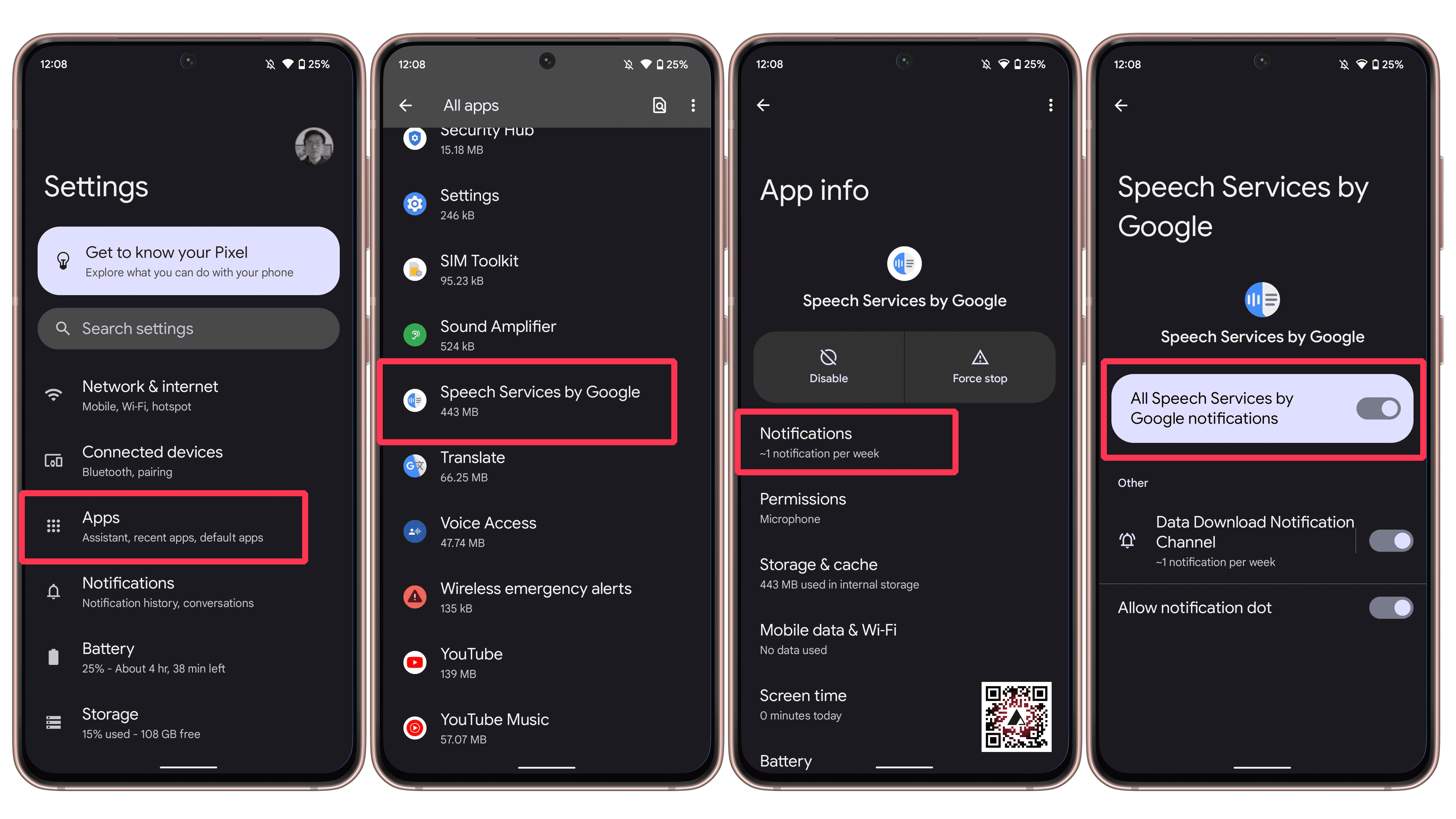 Google Speech Services disable notifications