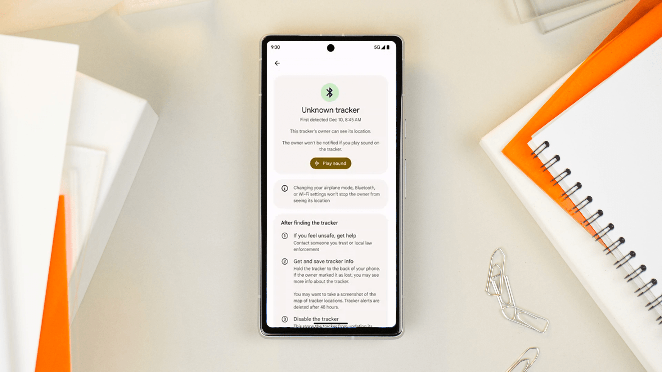 Google's new Unwanted Tracking feature on Android