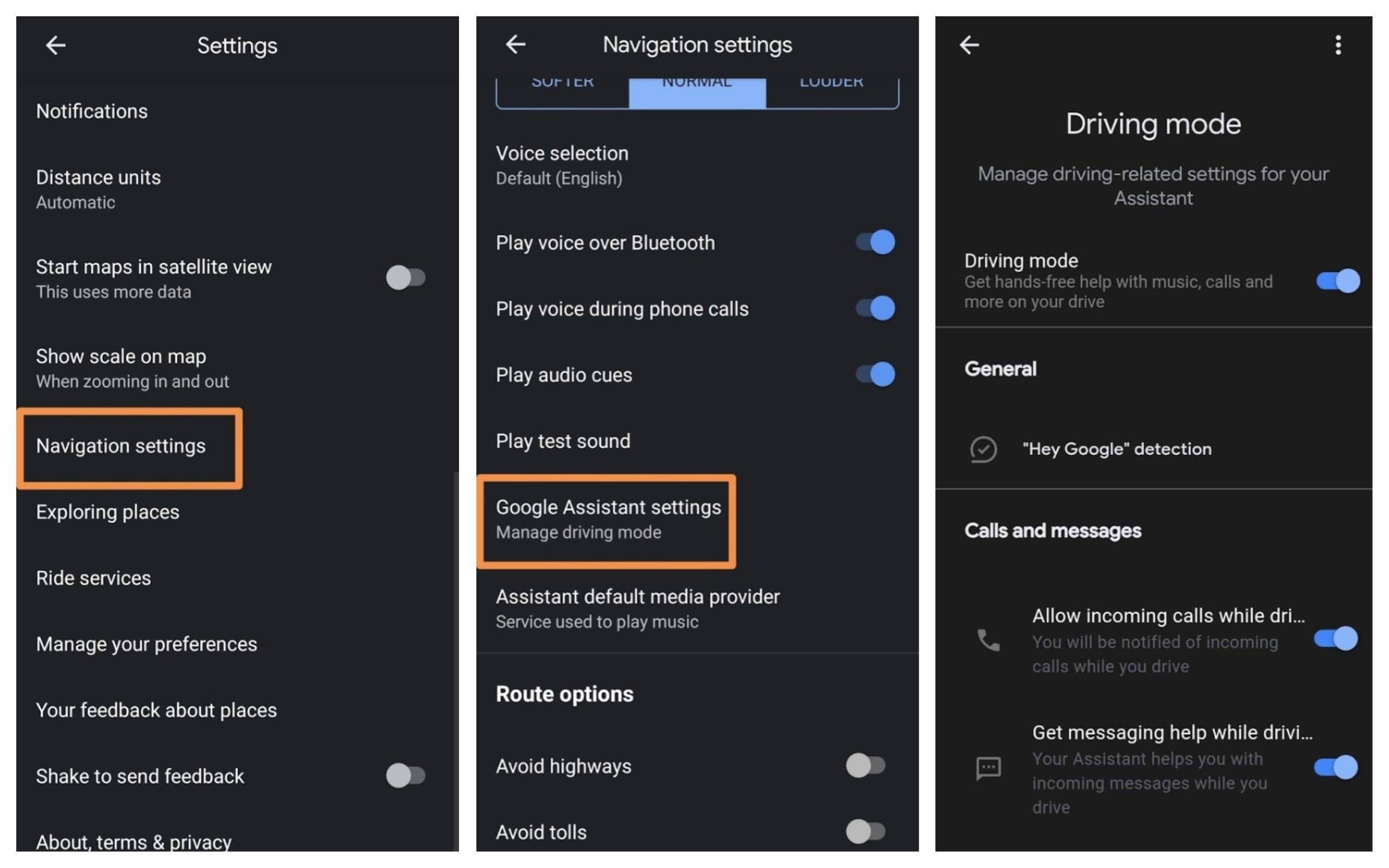 Google Maps Driving Mode