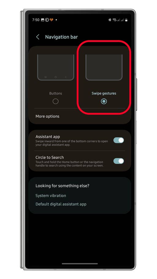 Samsung One UI Navigation Gestures Settings 3