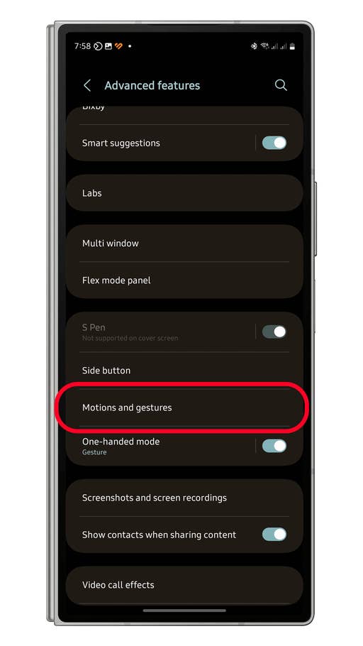 Samsung One UI Hidden Gestures Lift to Wake Step 2