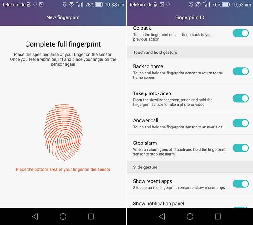 Honor 5x Fingersensor