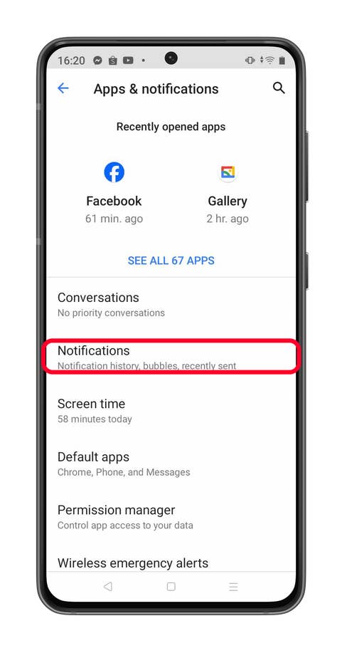 How to see old notifications on Realme