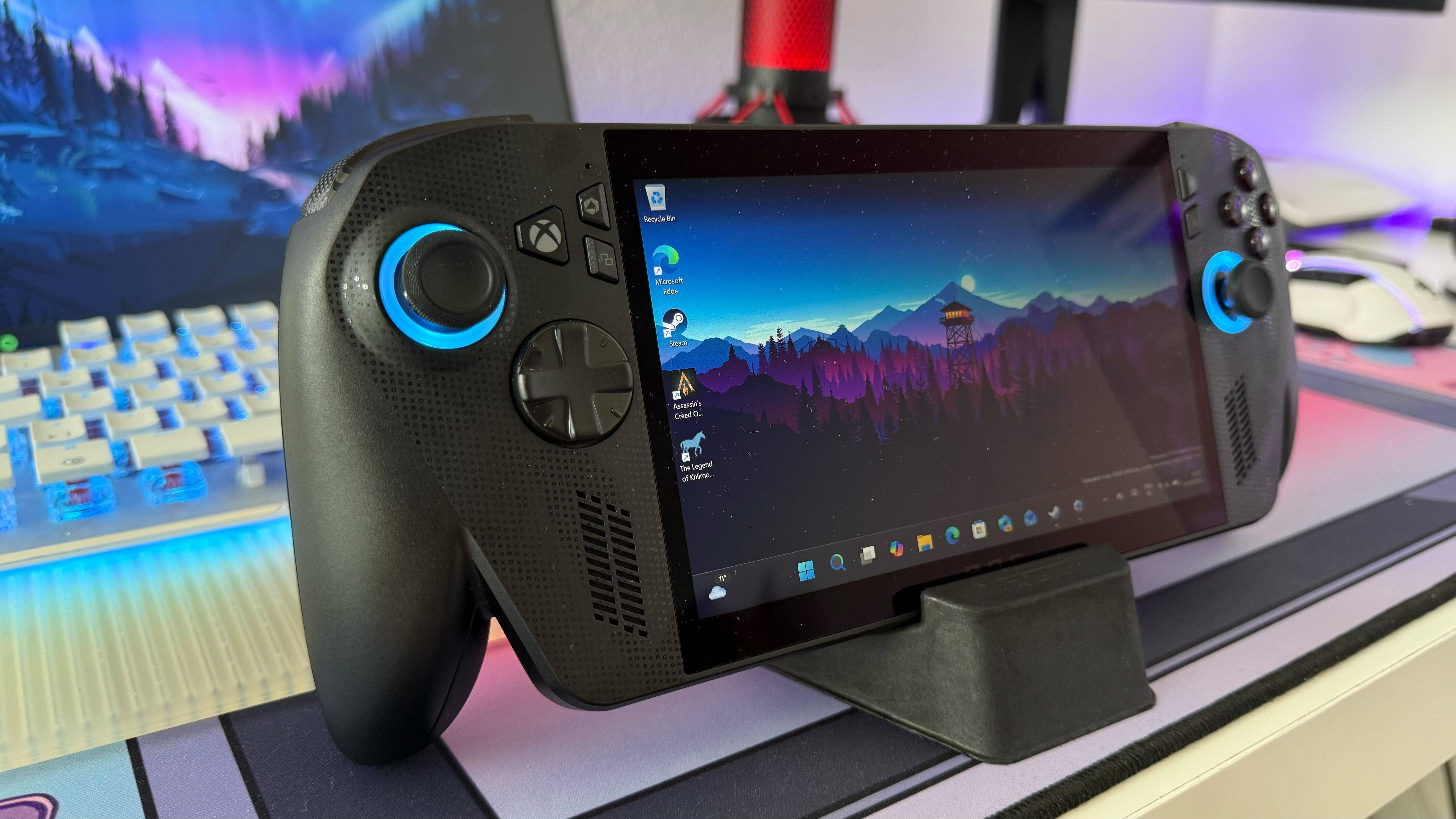 The ROG Xbox Ally X from the side.