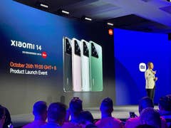Xiaomi 14 is shown live on stage during the Snapdragon Summit 2023
