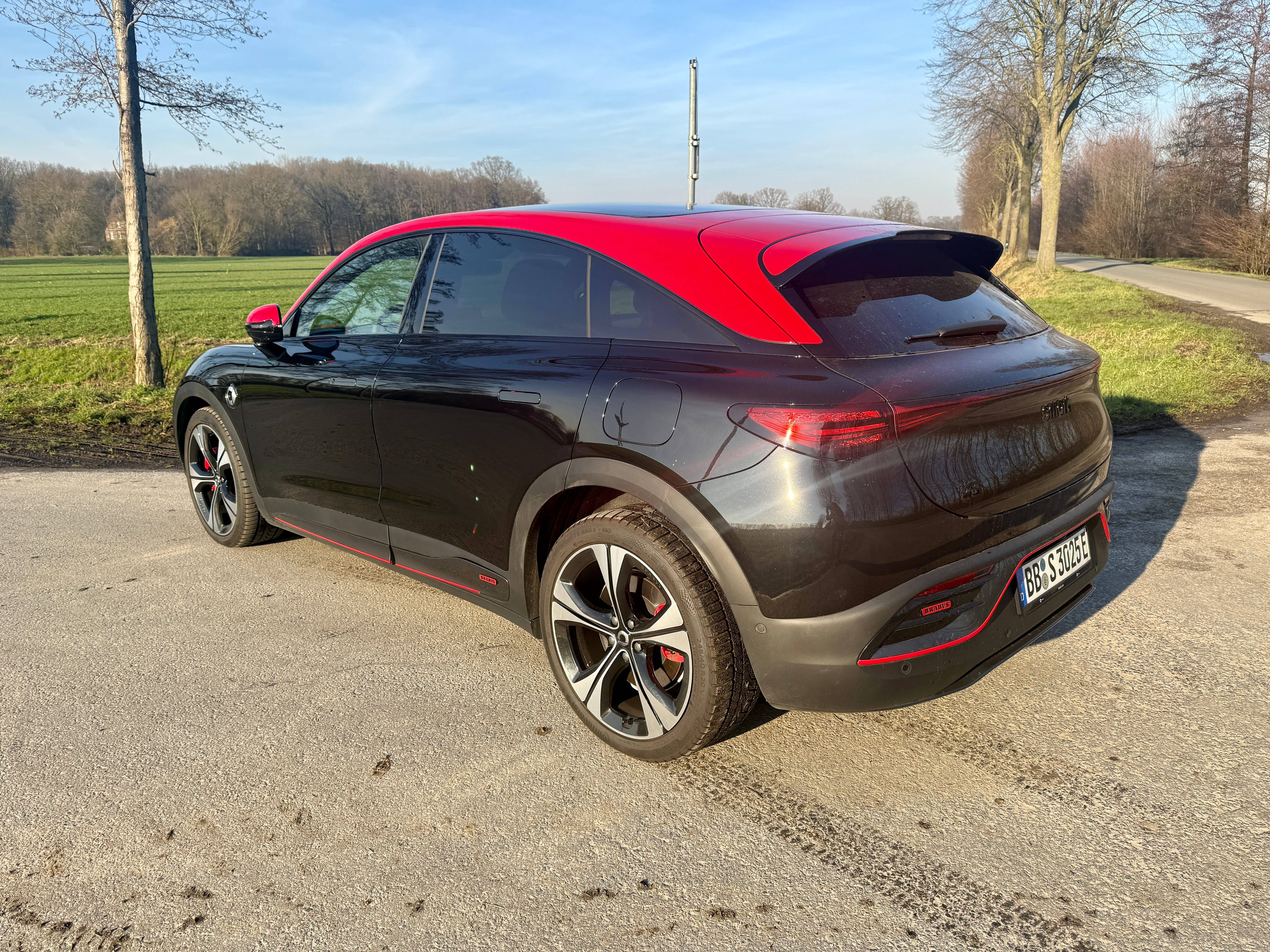 The Smart #3 Brabus as seen from the back.