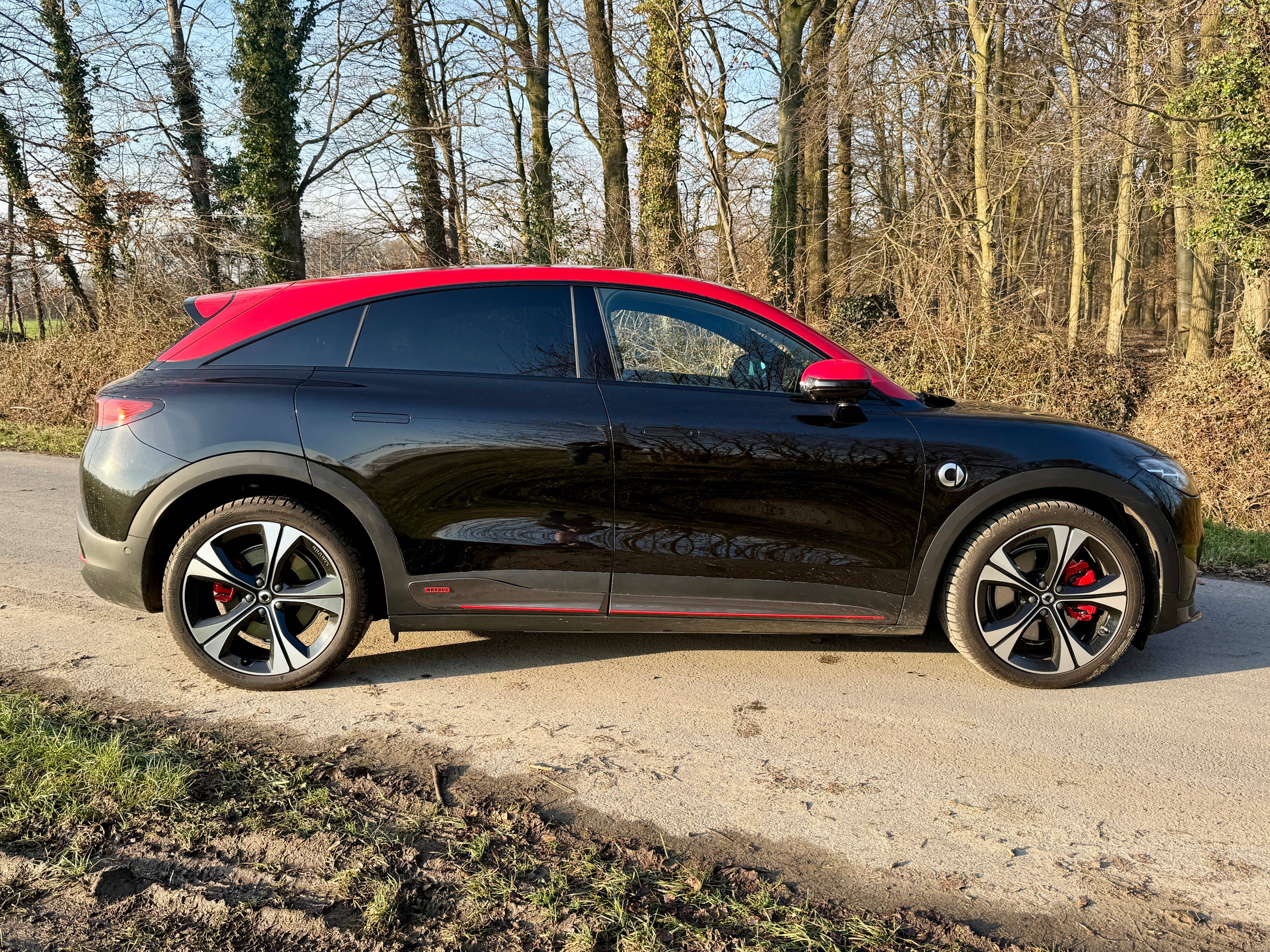 The Smart #3 Brabus as viewed from the side.