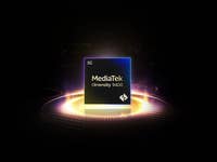 MediaTek Dimensity 9400 processor with 5G logo on a glowing background.