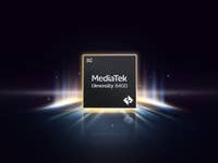 MediaTek Dimensity 8400 logo with a 5G symbol, set against a dark background with light effects.