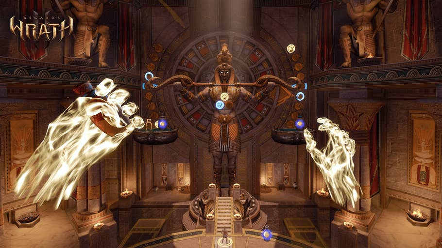 Screenshots showing the Asgard’s Wrath 2 game screens