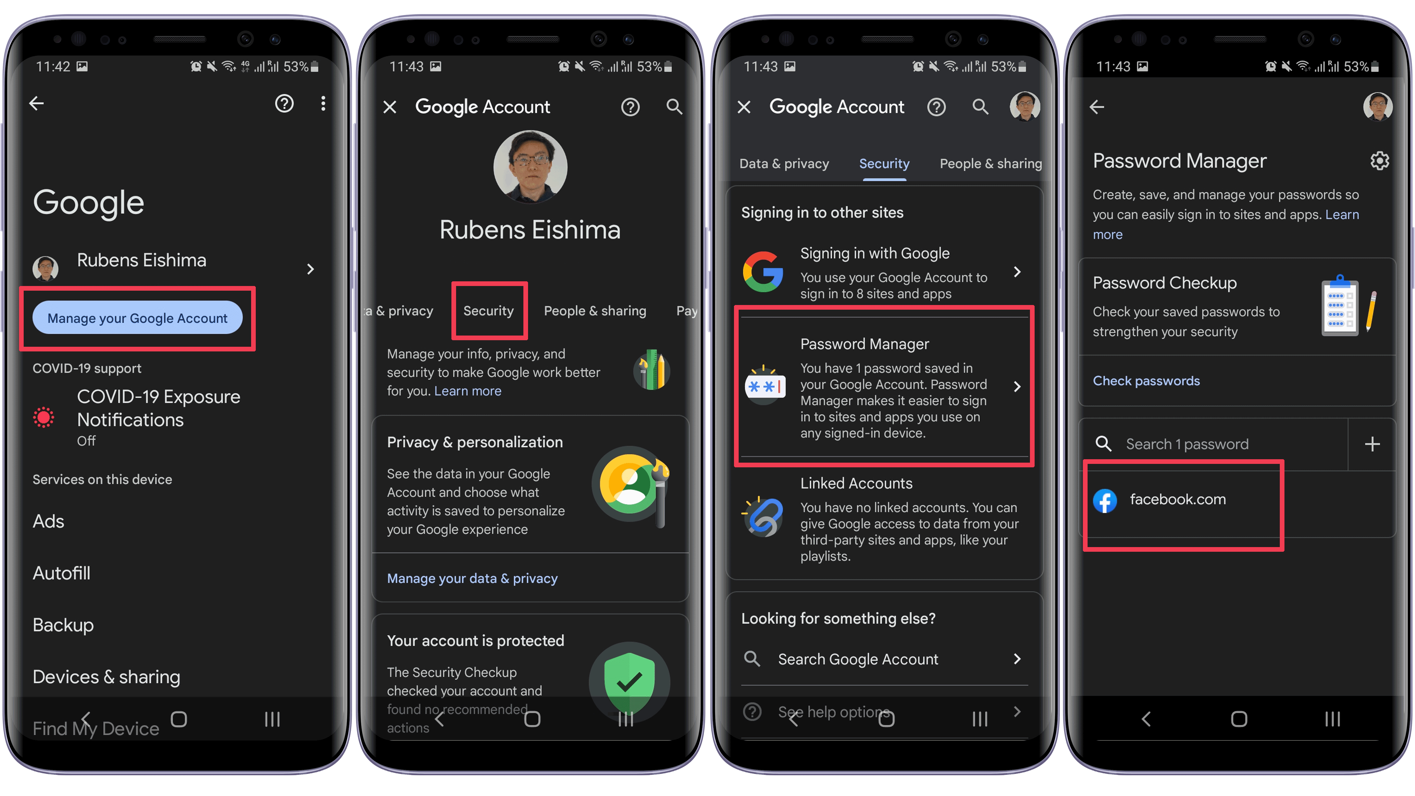 Google Password Management
