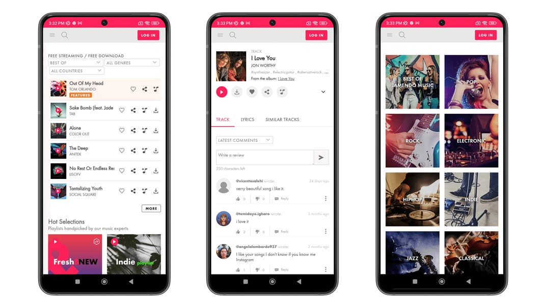 Music download apps - Jamendo screenshots
